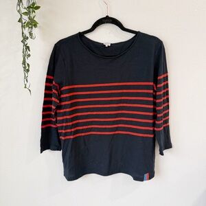 Kule The Malibu Striped 3/4-Sleeve Tee Sz M